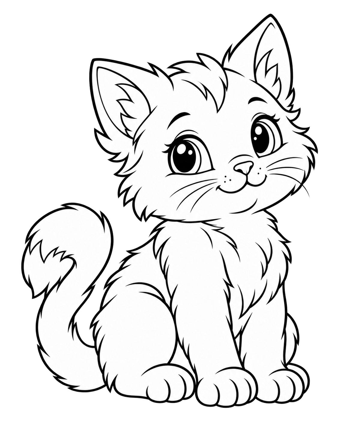 Kitten coloring canvas